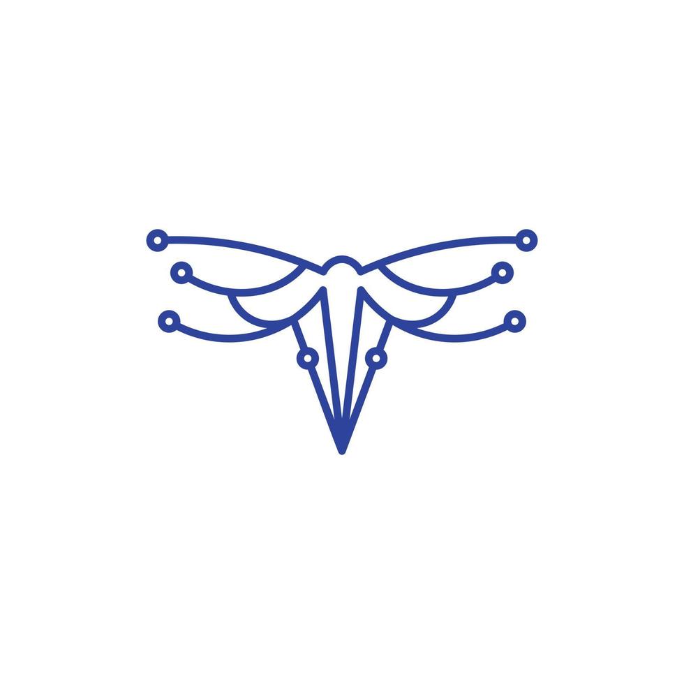 animal libellule technologie Facile logo vecteur