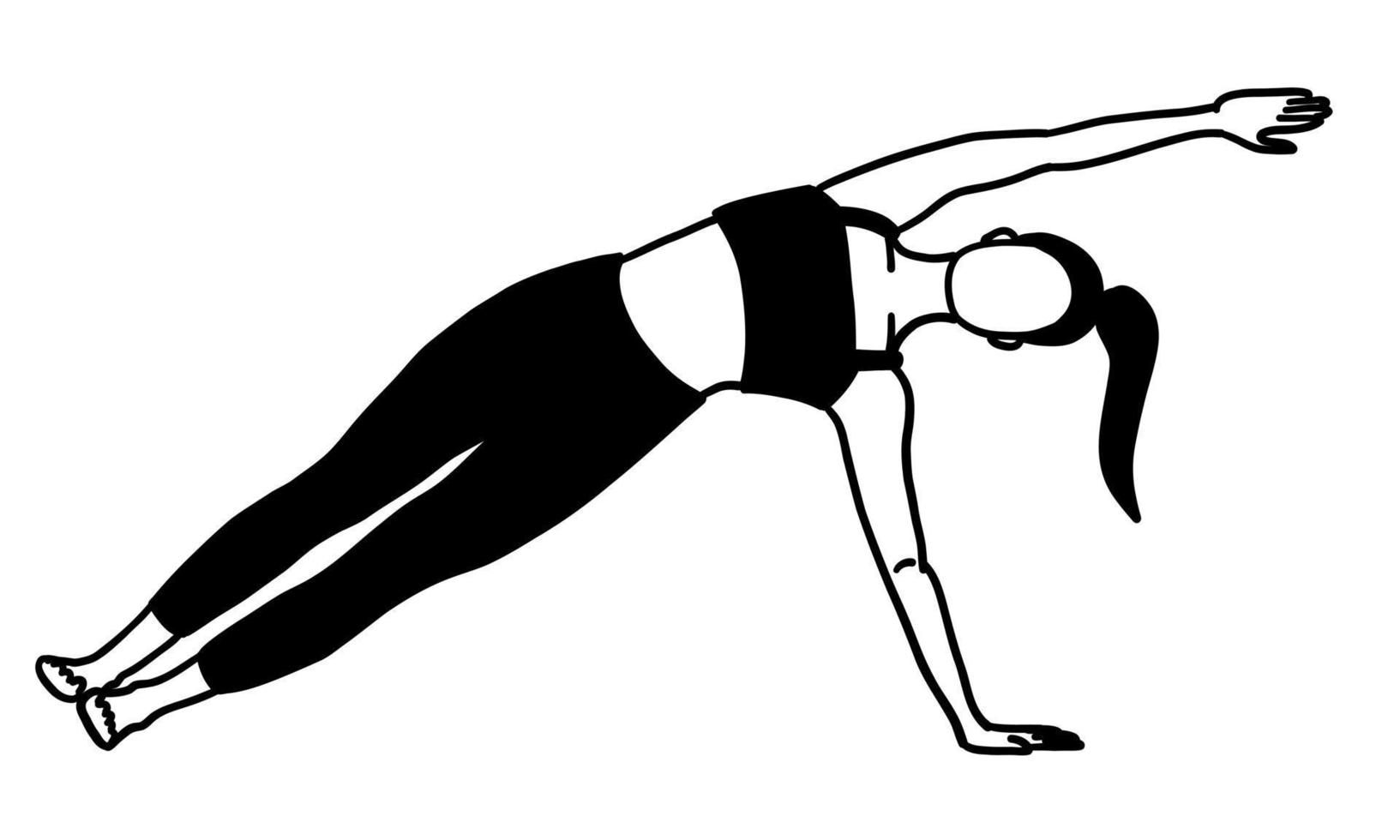 formation dans yoga pose femelle personnage. méditation, pilates, mental santé. femme, dame, femme, fille. vecteur illustration dans dessin animé plat style isolé sur blanc Contexte. pilates, entraînement, sport.