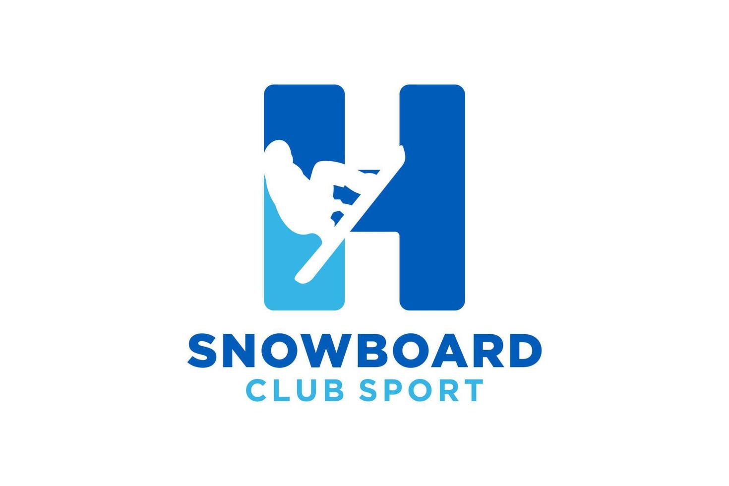 vecteur initiales lettre h avec snowboard Créatif géométrique moderne logo conception.