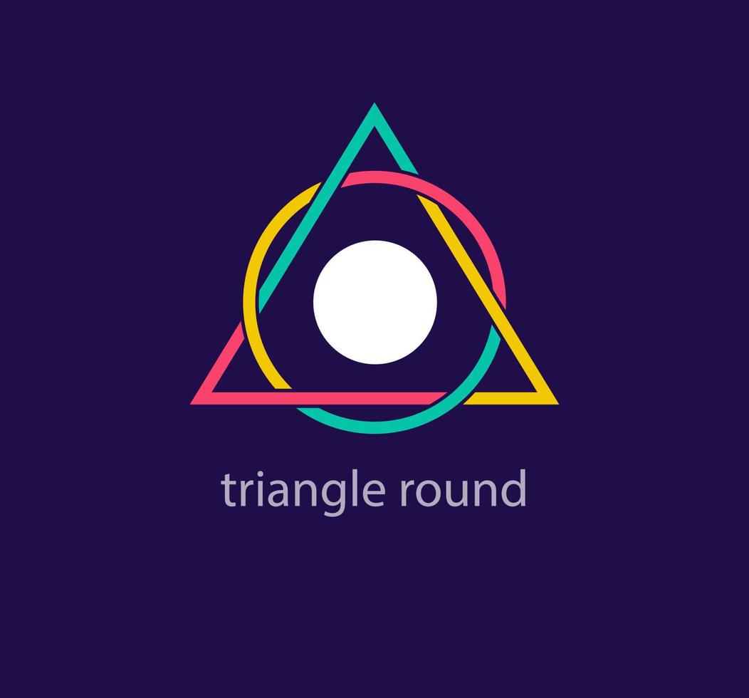 Triangle et entrelacés rond logo. unique Couleur transitions. géométrique Créatif logo modèle. vecteur