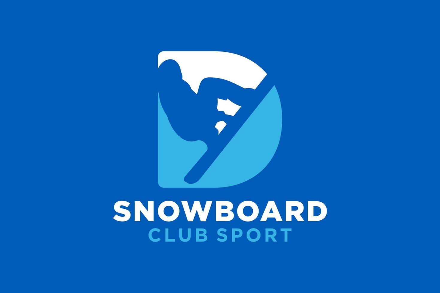 vecteur initiales lettre ré avec snowboard Créatif géométrique moderne logo conception.