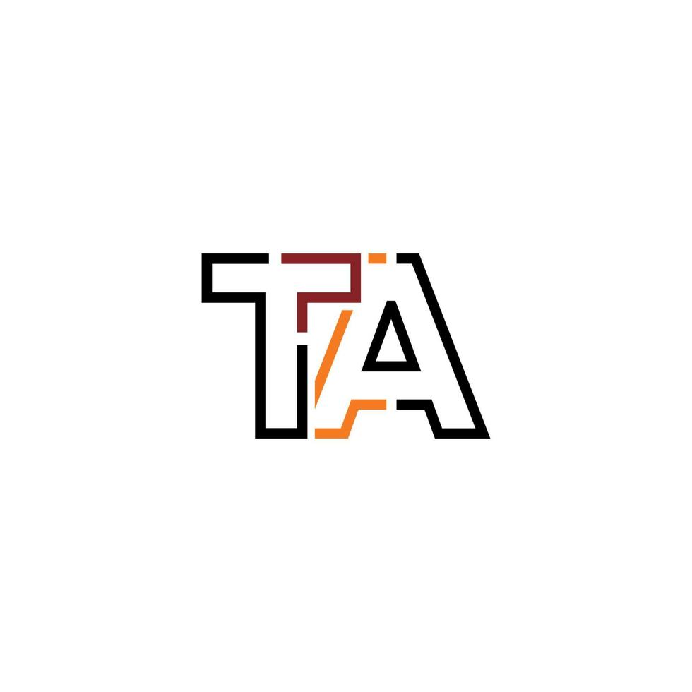 abstrait lettre ta logo conception avec ligne lien pour La technologie et numérique affaires entreprise. vecteur