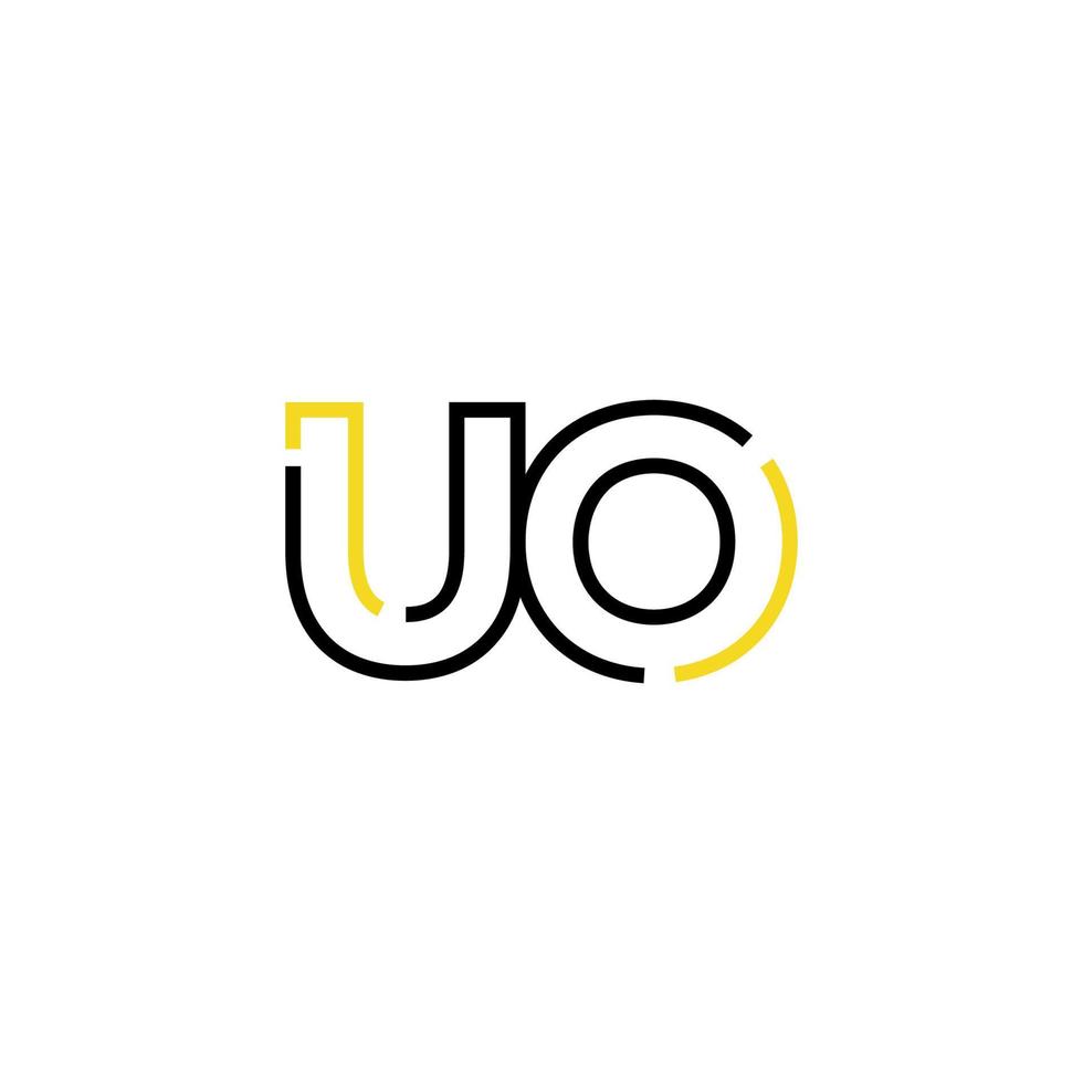 abstrait lettre uo logo conception avec ligne lien pour La technologie et numérique affaires entreprise. vecteur