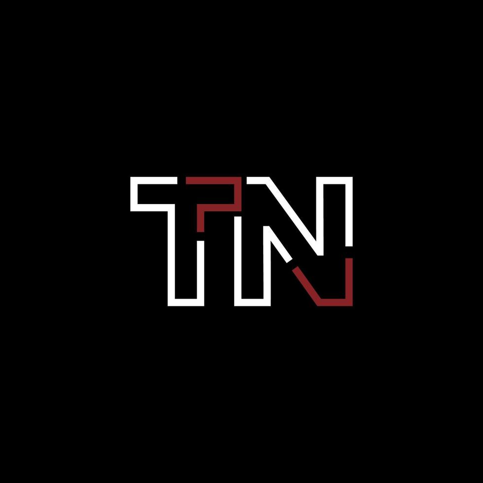 abstrait lettre tn logo conception avec ligne lien pour La technologie et numérique affaires entreprise. vecteur