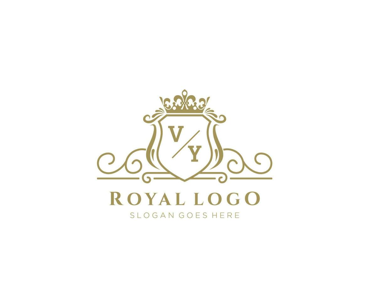 initiale vy lettre luxueux marque logo modèle, pour restaurant, royalties, boutique, café, hôtel, héraldique, bijoux, mode et autre vecteur illustration.