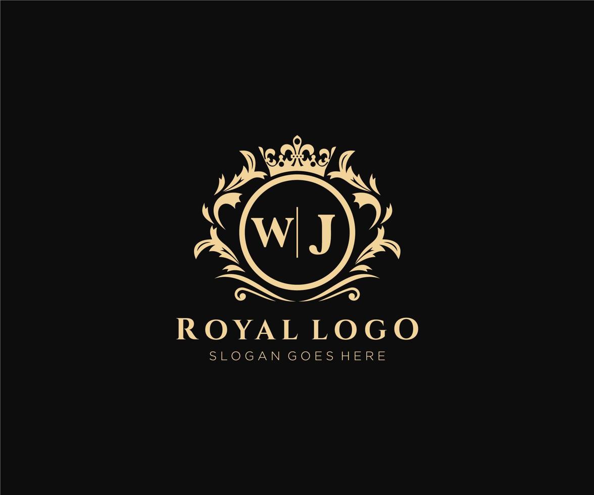 initiale wj lettre luxueux marque logo modèle, pour restaurant, royalties, boutique, café, hôtel, héraldique, bijoux, mode et autre vecteur illustration.