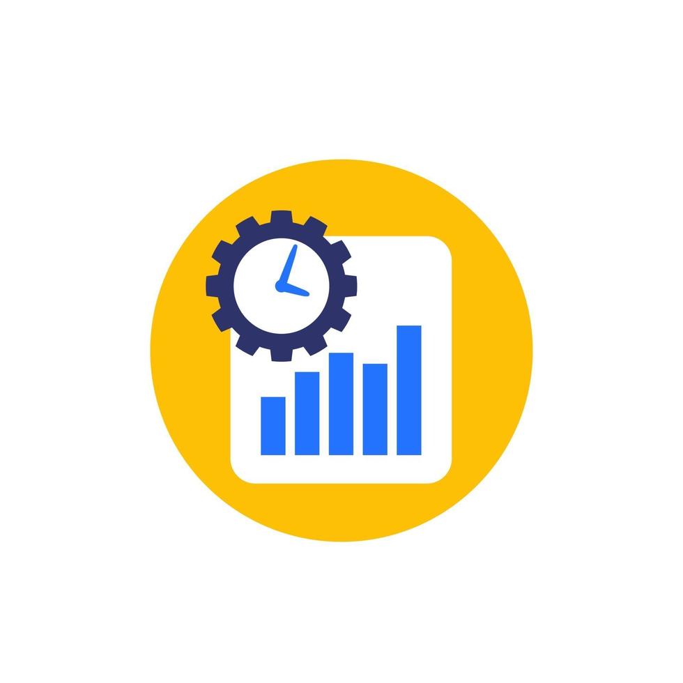 icône de croissance de la productivité du travail, vecteur plat