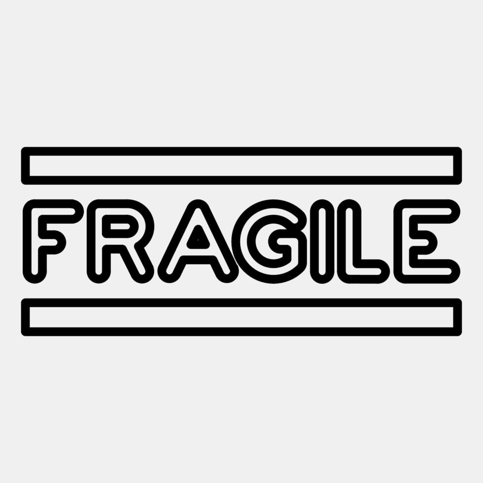 icône fragile signe. emballage symbole éléments. Icônes dans ligne style. bien pour impressions, affiches, logo, produit emballage, signe, expédition, etc. vecteur