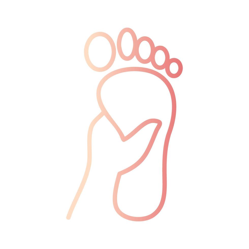 pied massage pédicure pente contour icône vecteur illustration