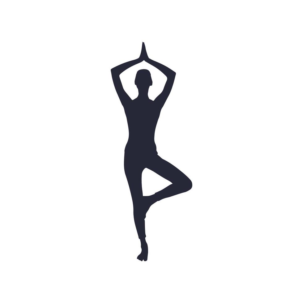 sport silhouette, yoga, méditation, santé. vecteur illustration