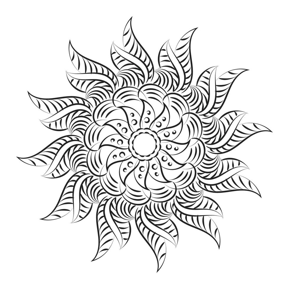 conception d'art de mandala en cercle. conception de mandala simple art de mandala floral belle illustration de mandala vecteur