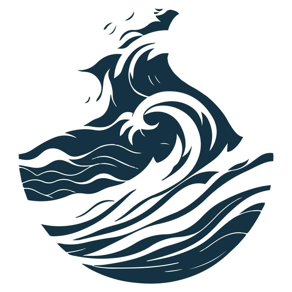 océan logo avec vague. vecteur illustration