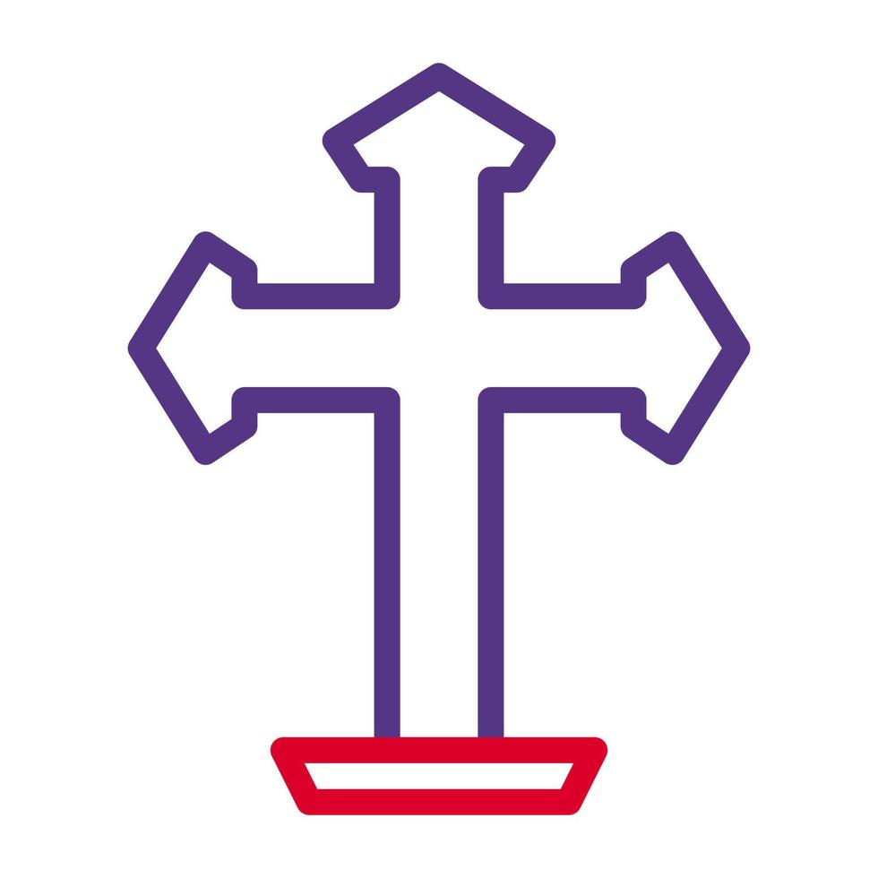 salib icône bicolore rouge violet Couleur Pâques symbole illustration. vecteur