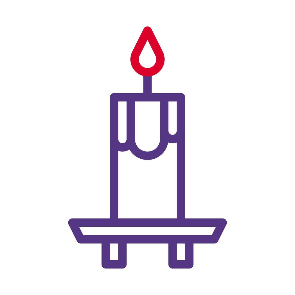 bougie icône bicolore rouge violet Couleur Pâques symbole illustration. vecteur
