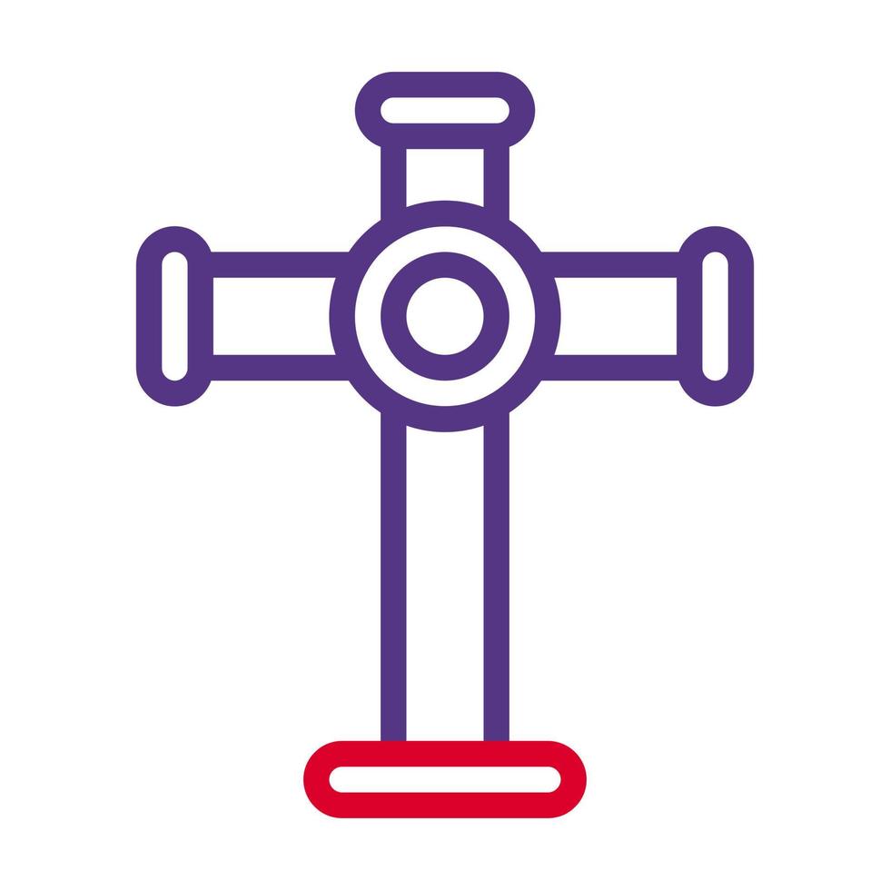 salib icône bicolore rouge violet Couleur Pâques symbole illustration. vecteur
