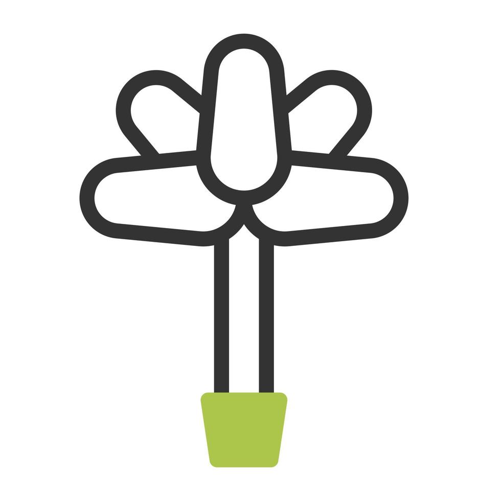 fleur icône bichromie gris vert Couleur Pâques symbole illustration. vecteur