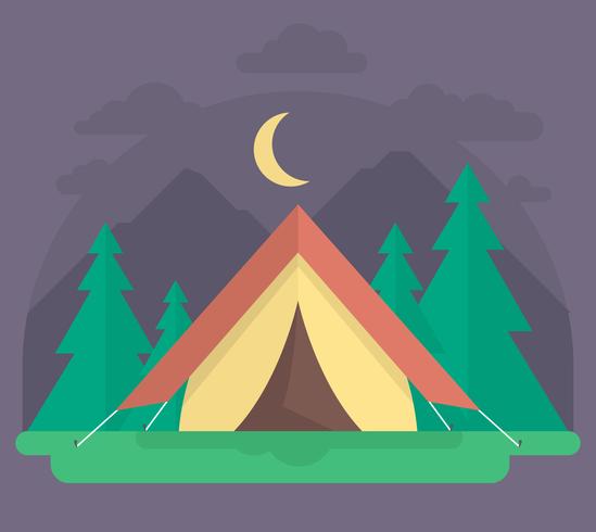 Paysage de camping vecteur