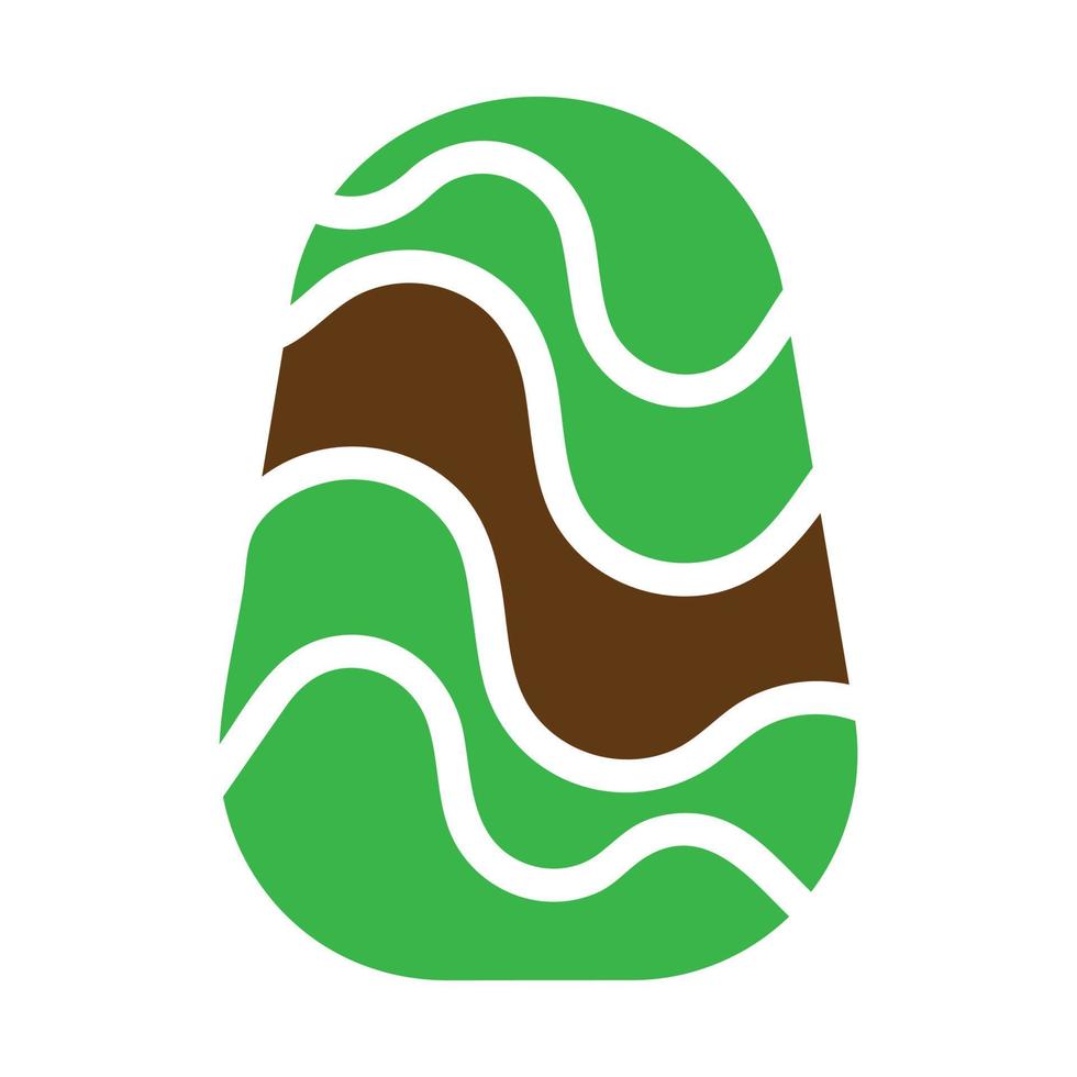 Oeuf icône solide vert marron Couleur Pâques symbole illustration. vecteur