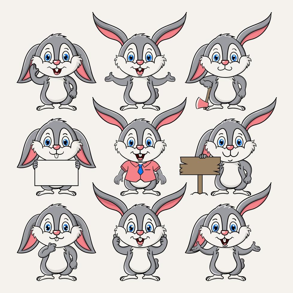 lapin mignon personnage de dessin animé mascotte vector illustration de conception