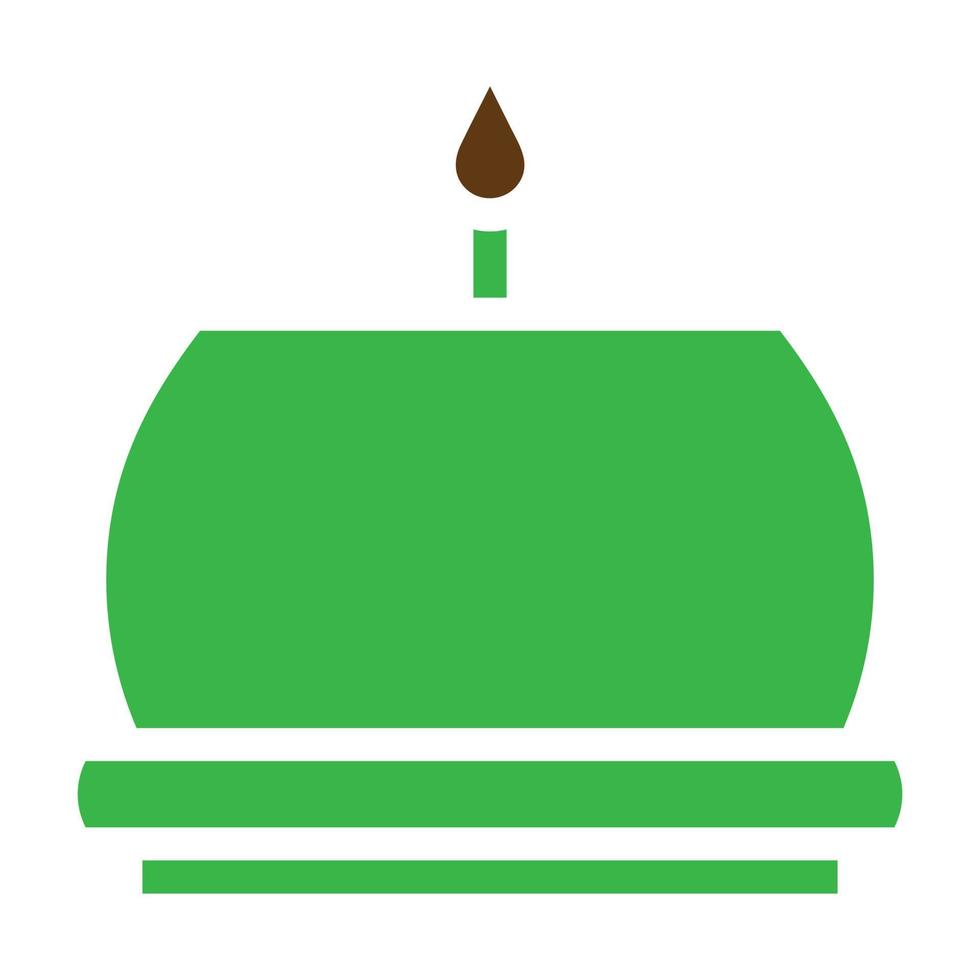 bougie icône solide vert marron Couleur Pâques symbole illustration. vecteur