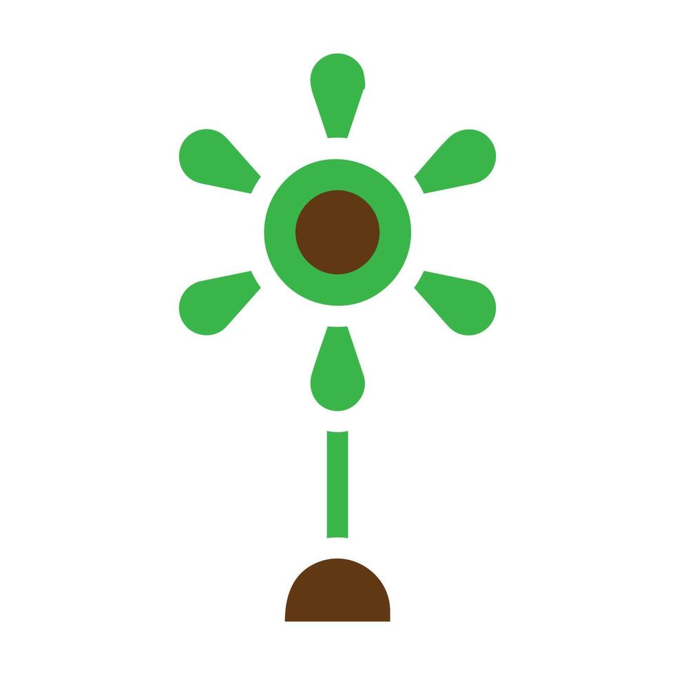 fleur icône solide vert marron Couleur Pâques symbole illustration. vecteur