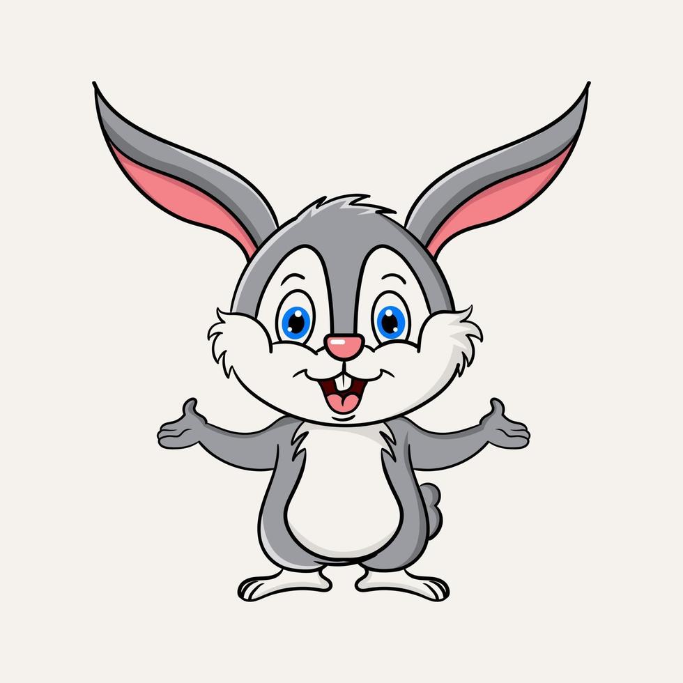 lapin mignon personnage de dessin animé mascotte vector illustration de conception