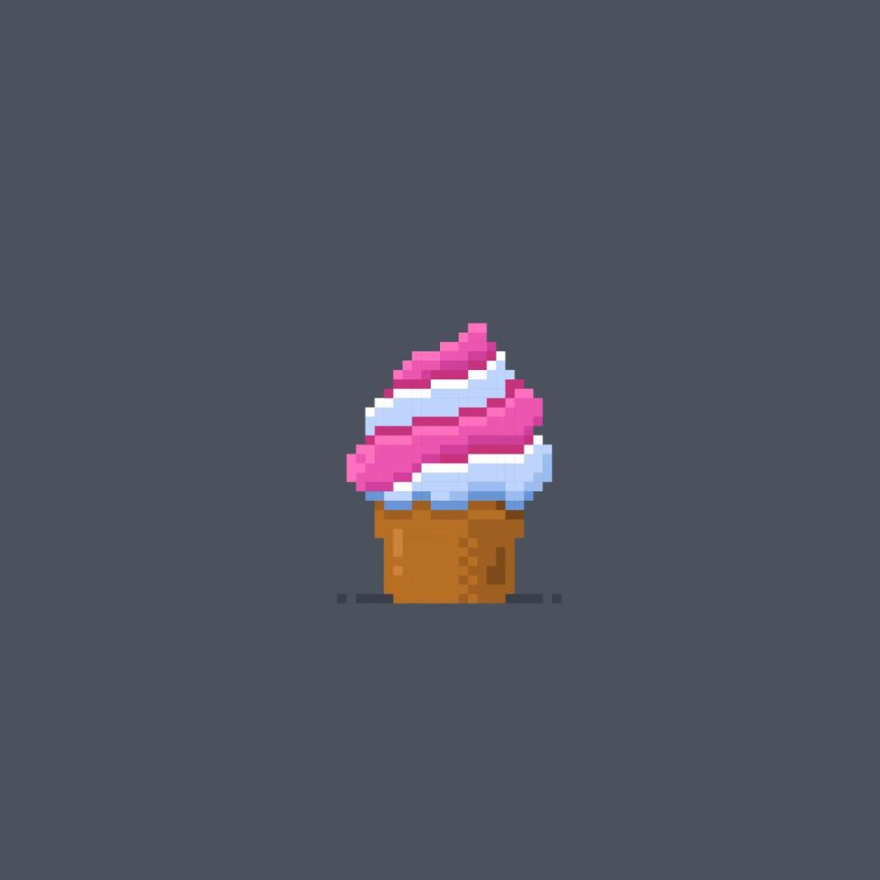 la glace crème avec deux saveur dans pixel art style vecteur