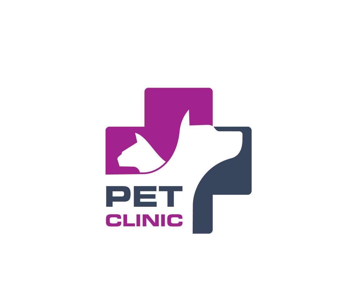 animal de compagnie clinique emblème, animal vétérinaire se soucier un service icône vecteur