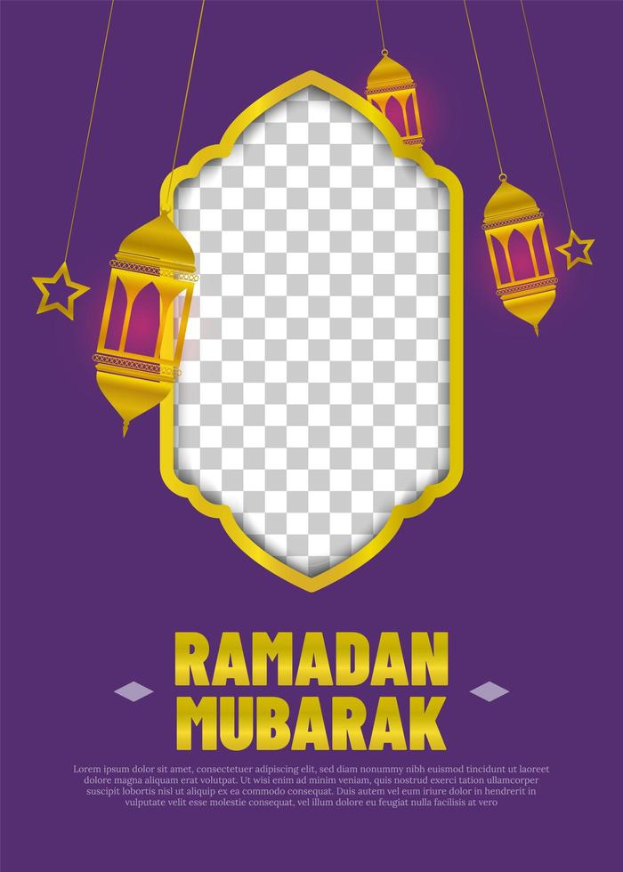 bannière de ramadan avec des lanternes vecteur