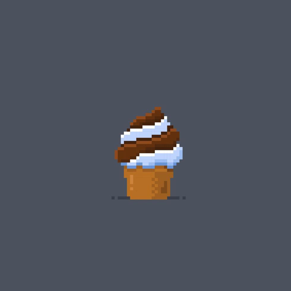 la glace crème avec deux Flaver dans pixel art style vecteur