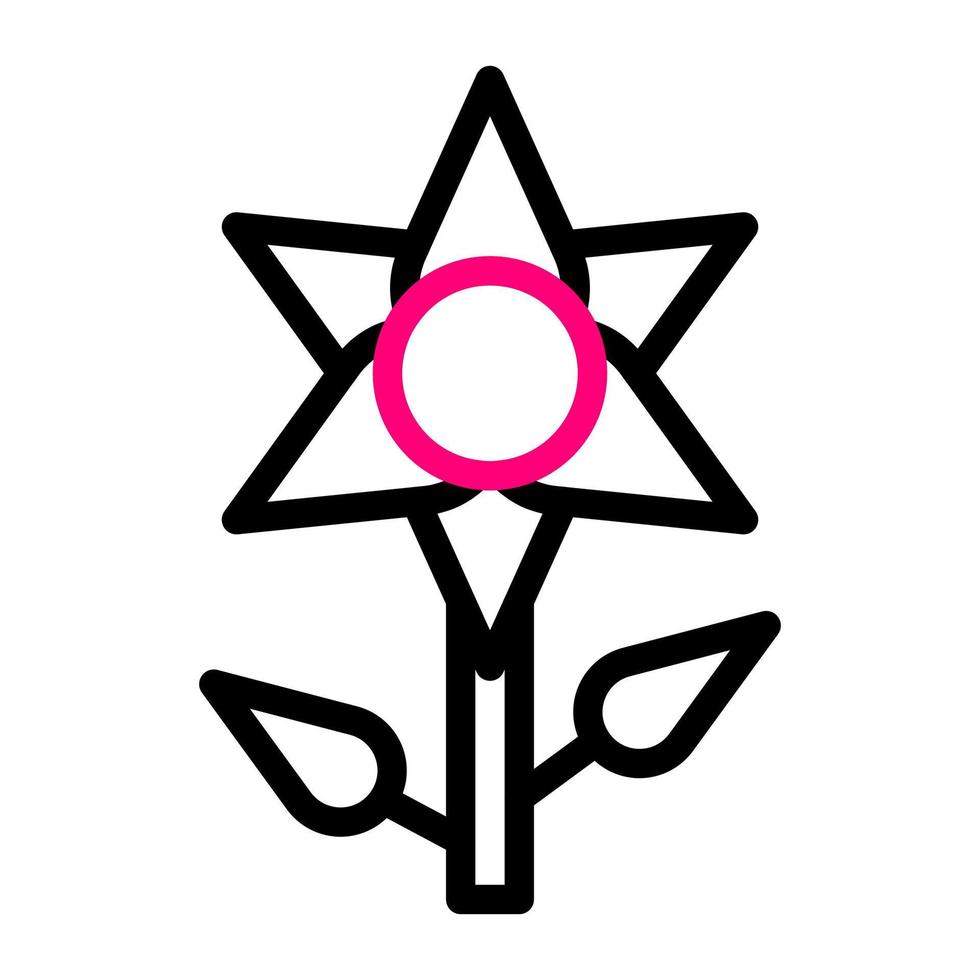 fleur icône bicolore noir rose Couleur mère journée symbole illustration. vecteur