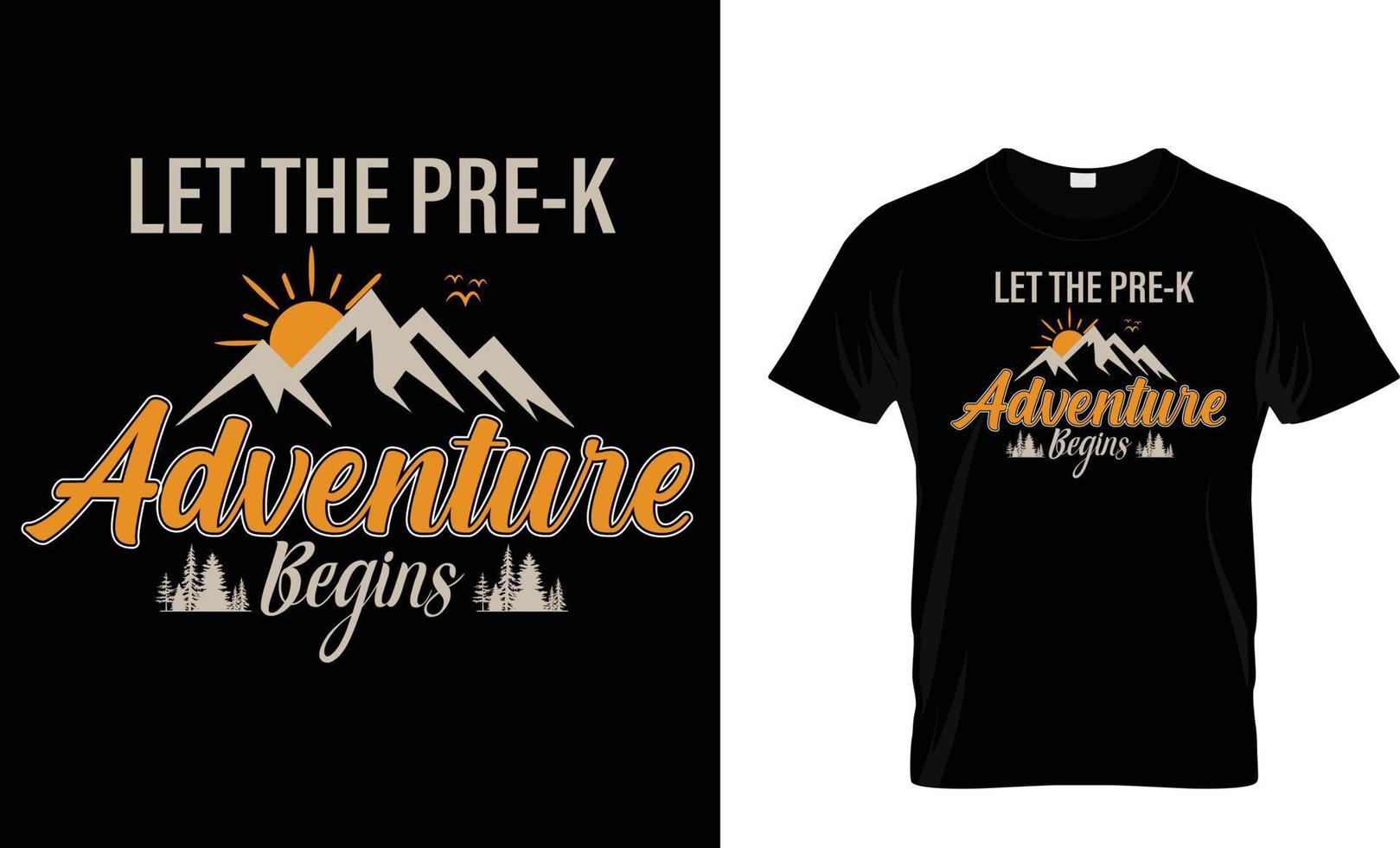 aventure, montagne, randonnée, camping, typographie, vecteur T-shirt conception