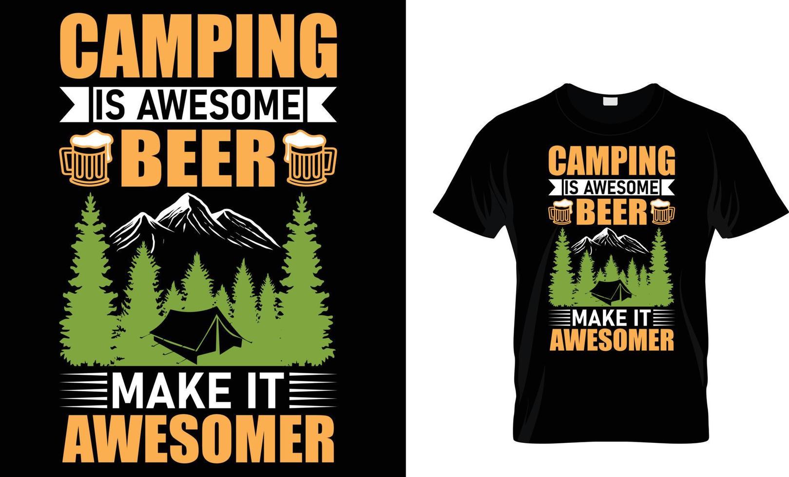 aventure, montagne, randonnée, camping, typographie, vecteur T-shirt conception