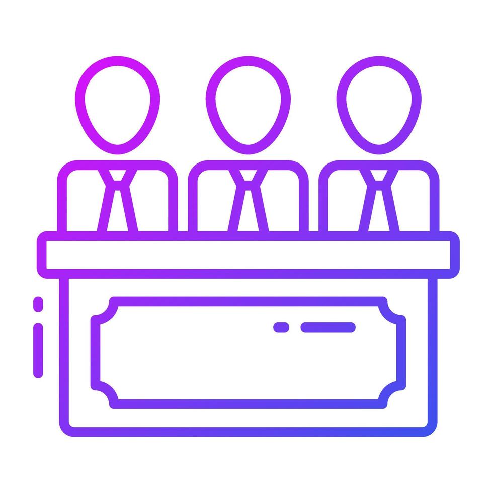 Créatif vecteur conception de juges, jury icône dans modifiable style
