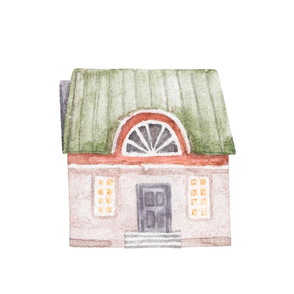 maison dans différent couleurs et taille, aquarelle puéril illustration vecteur