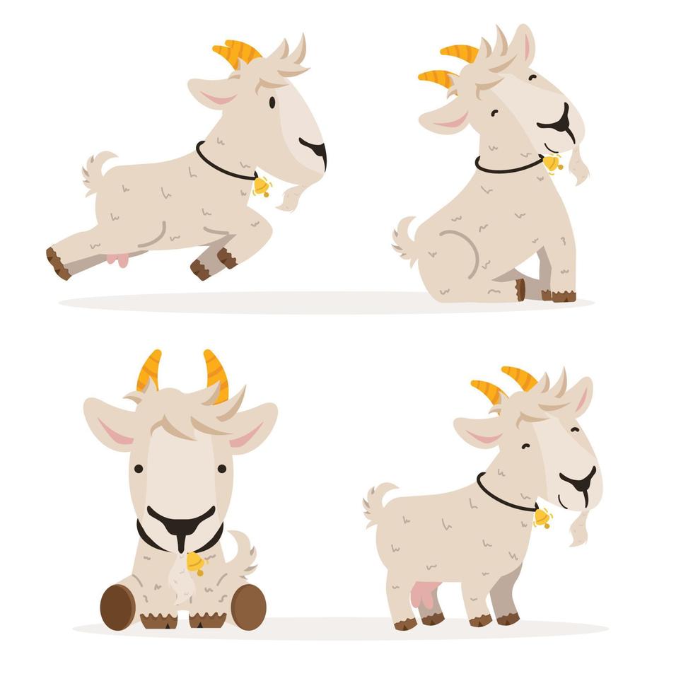 mignonne chèvre dessin animé vecteur ensemble