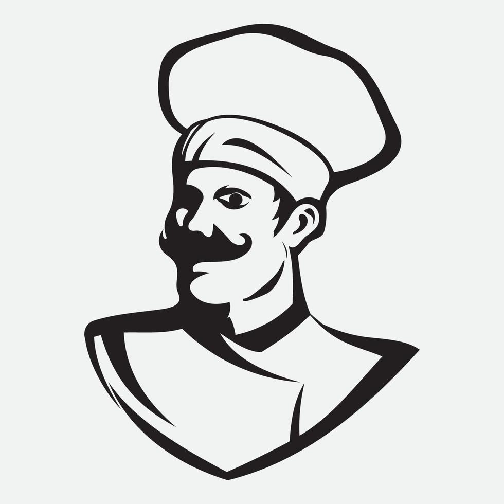 modèle de logo de chef de chapeau vecteur