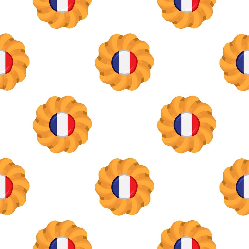 modèle biscuit avec drapeau pays France dans savoureux biscuit vecteur