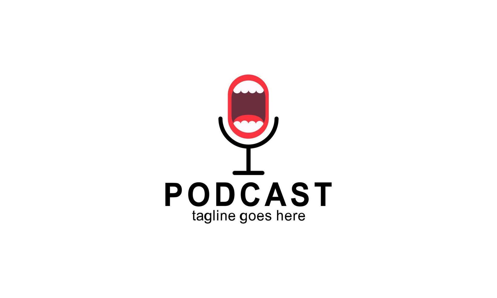 vecteur de conception de logo de podcast créatif