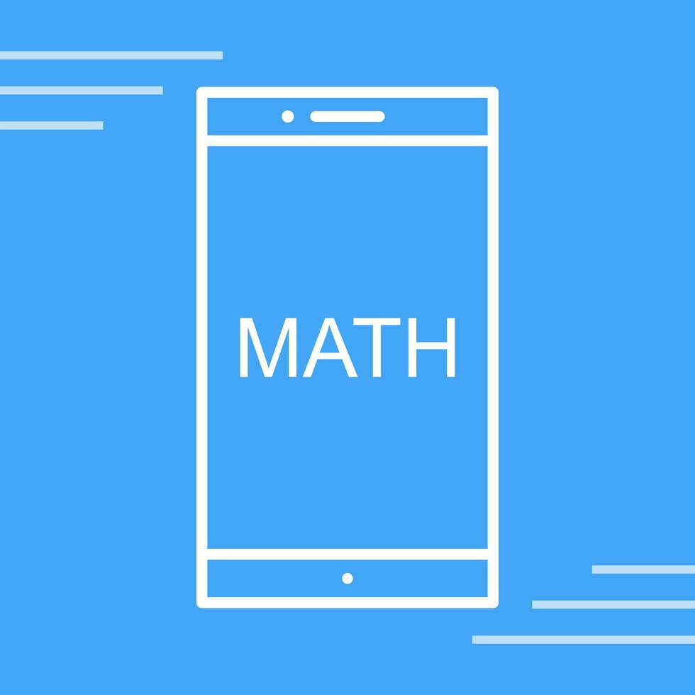 étudier les mathématiques sur l'icône de vecteur mobile