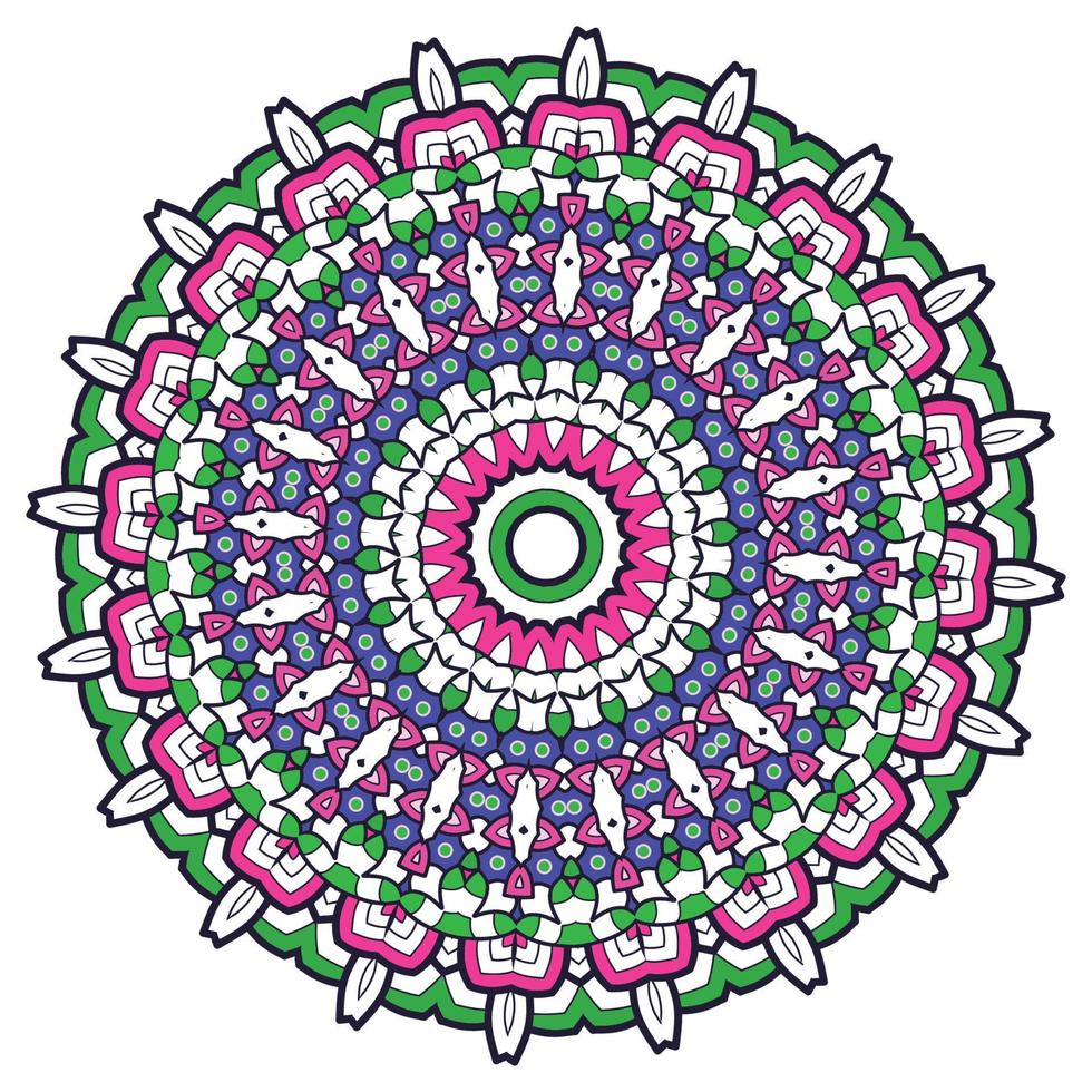 mandala Contexte avec génial couleurs. inhabituel fleur forme. Oriental. anti stress thérapie motifs. tisser conception éléments vecteur