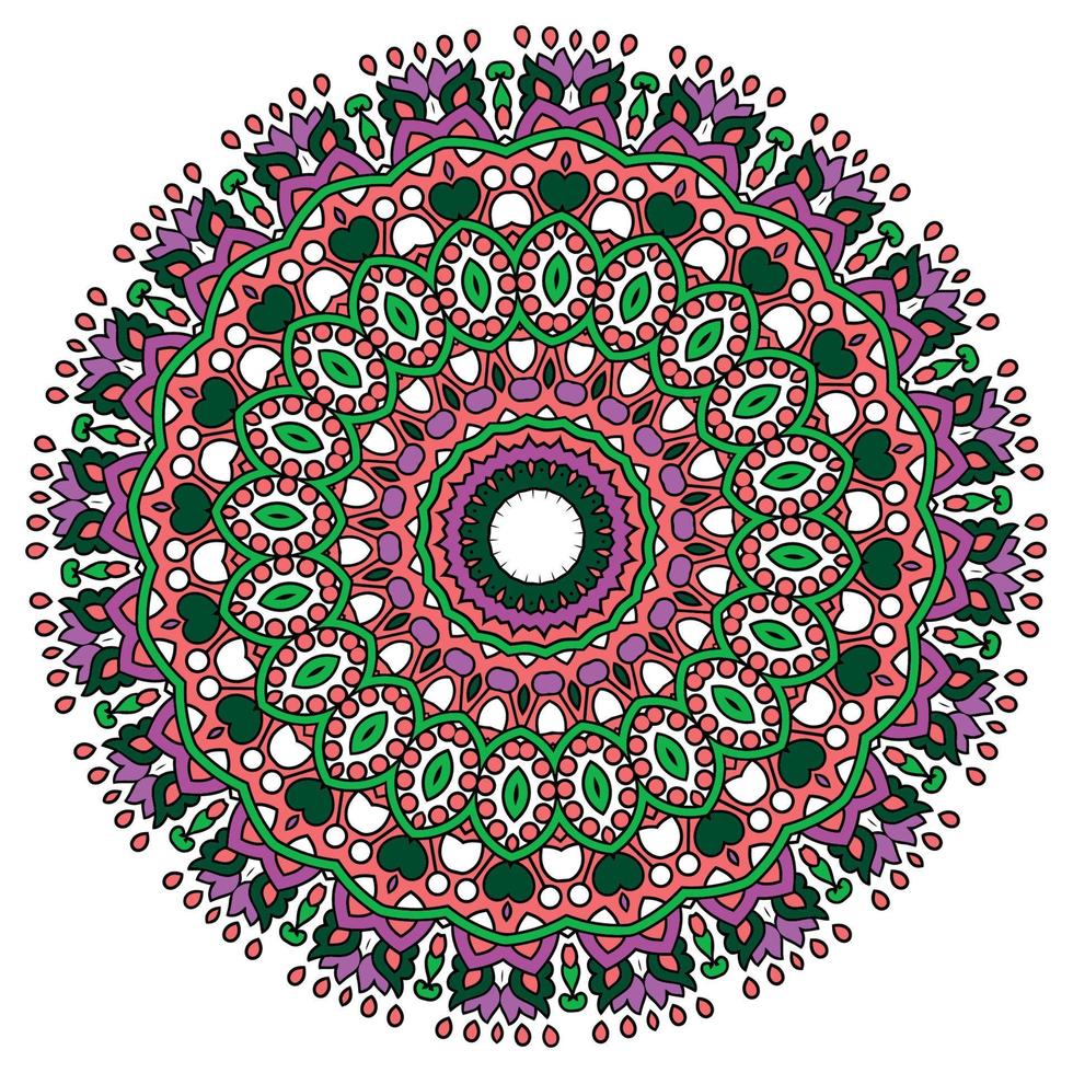 mandala Contexte avec génial couleurs. inhabituel fleur forme. Oriental. anti stress thérapie motifs. tisser conception éléments vecteur