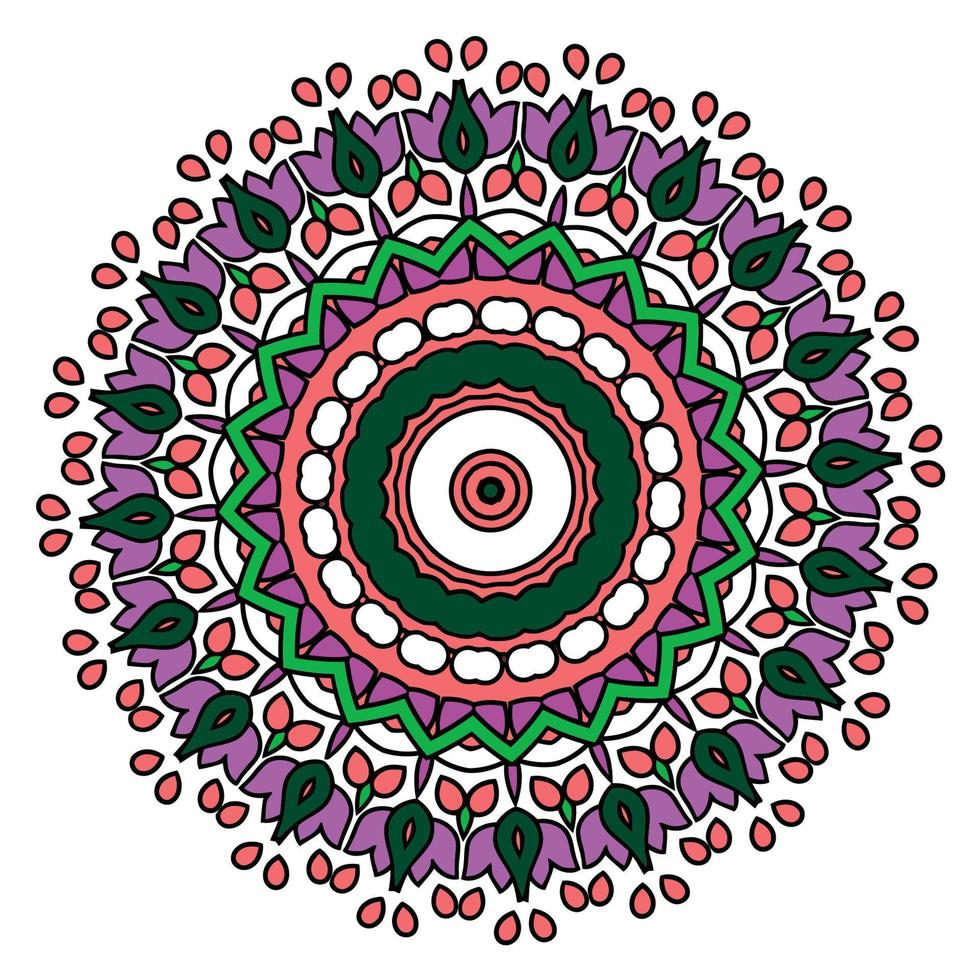 mandala Contexte avec génial couleurs. inhabituel fleur forme. Oriental. anti stress thérapie motifs. tisser conception éléments vecteur