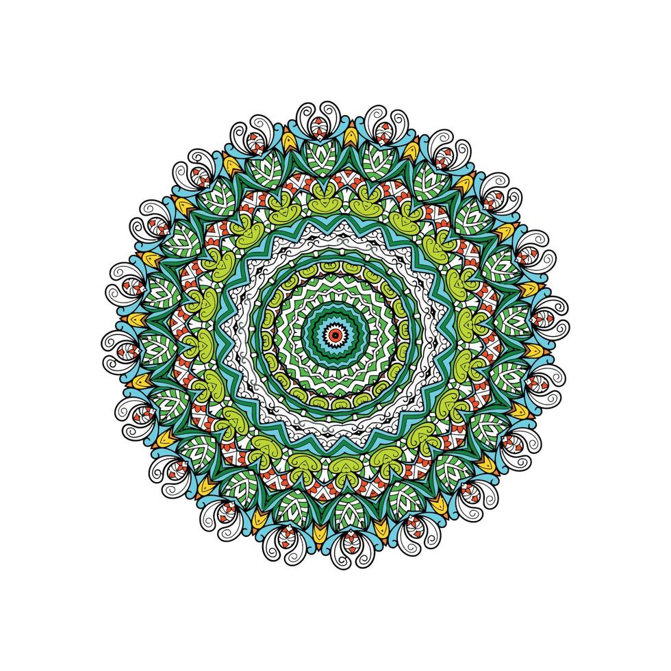 fond de mandala multicolore. page de livre de coloriage. forme de fleur inhabituelle. Oriental. modèles de thérapie anti-stress. éléments de conception de tissage vecteur