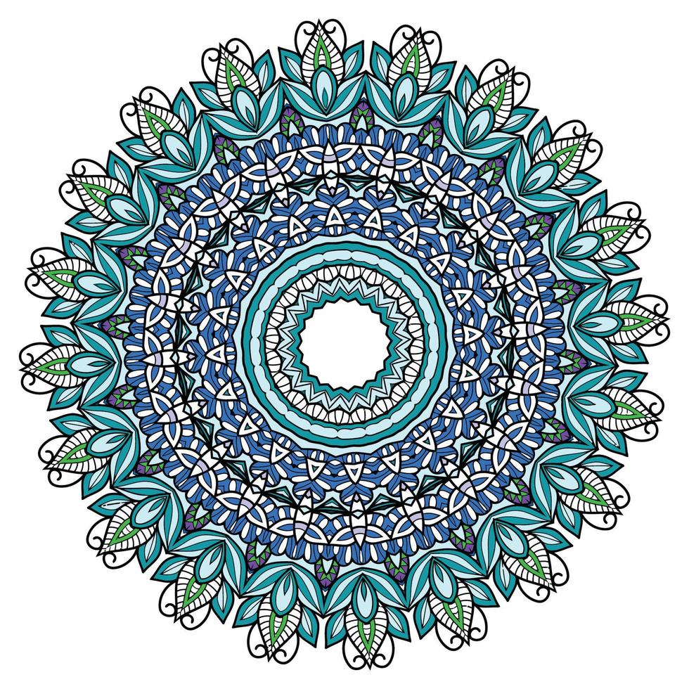 fond de mandala multicolore. page de livre de coloriage. forme de fleur inhabituelle. Oriental. modèles de thérapie anti-stress. éléments de conception de tissage vecteur