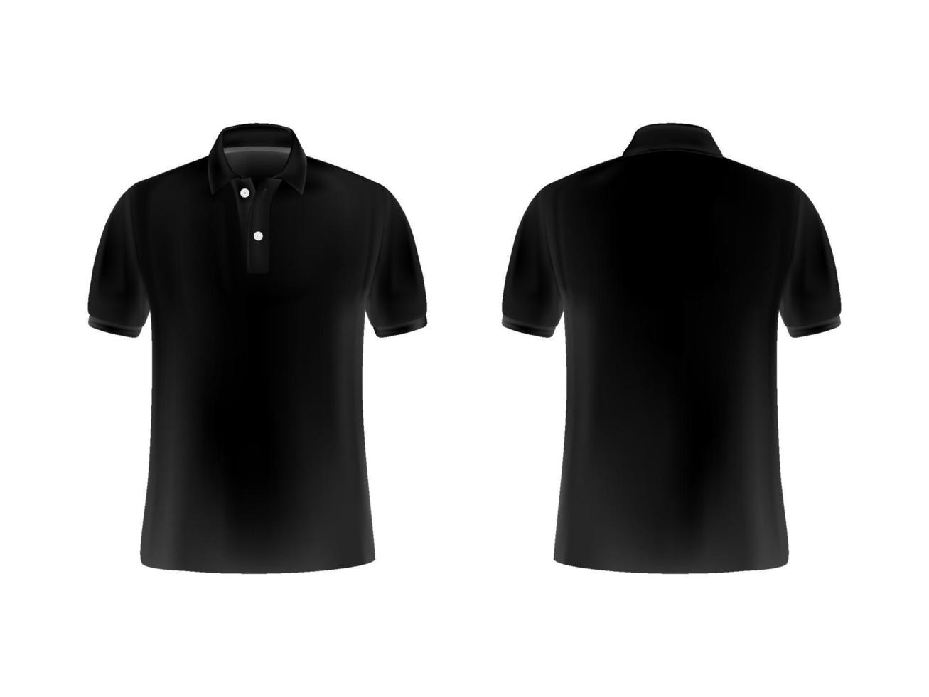 réaliste maquette de noir polo chemise vecteur