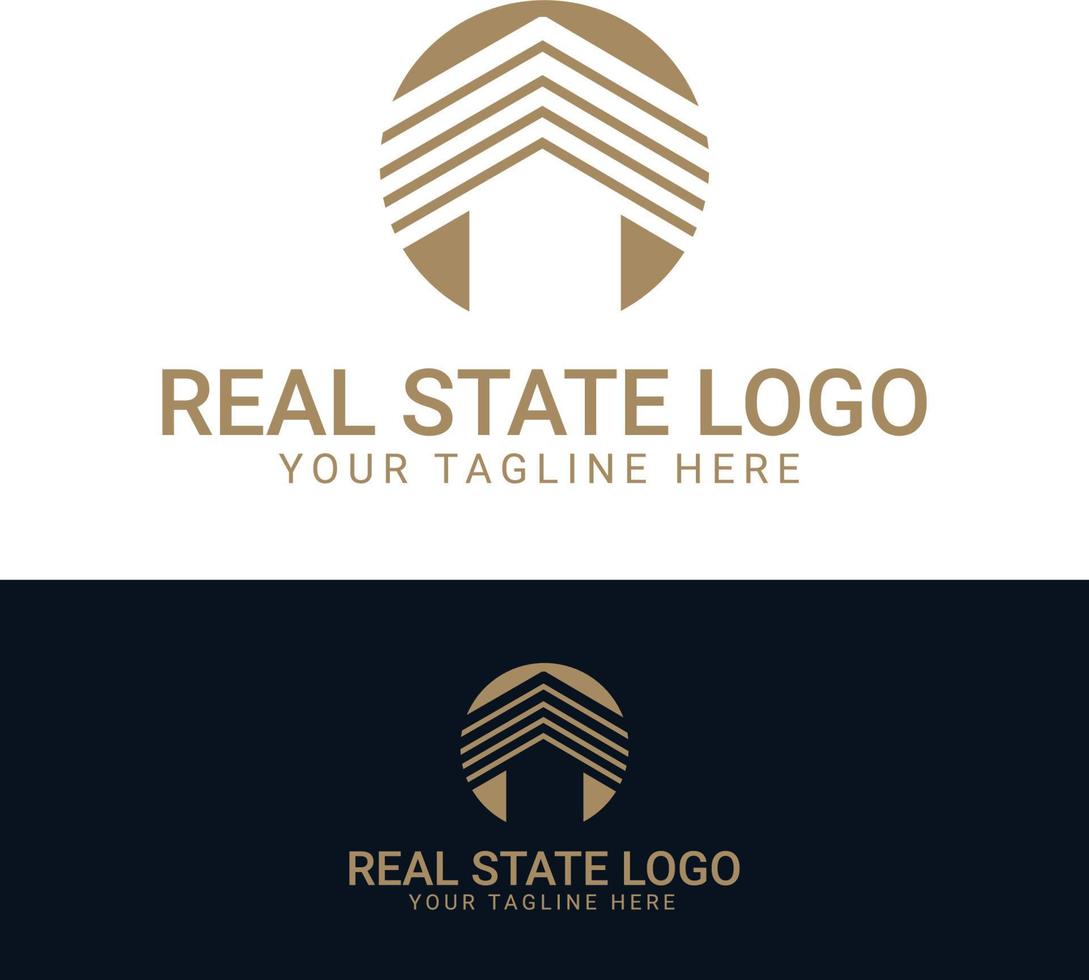 noir et or Couleur entreprise logo conception pour réel biens avec géométrique formes vecteur