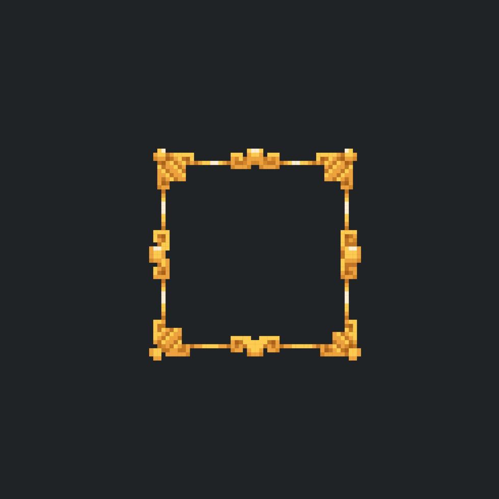 d'or Cadre dans pixel art style vecteur