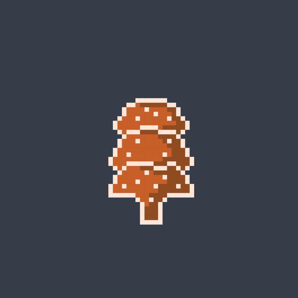 biscuits avec épicéa arbre forme dans pixel art style vecteur