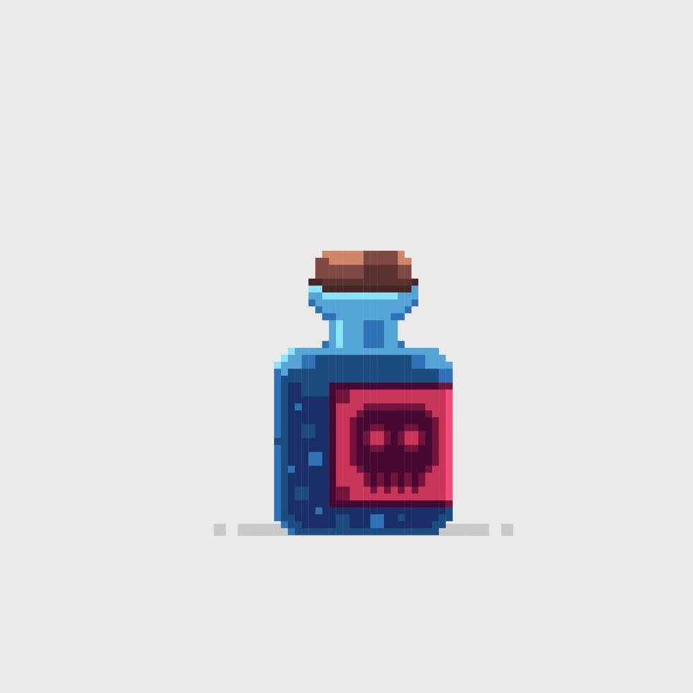 poison liquide bouteille dans pixel art style vecteur